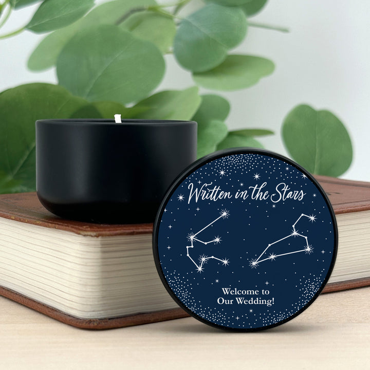 Bulk Wedding Favors, Unique Wedding Favors, Custom Candles, Astrology, Constellations, Zodiac Signs, Written in the Stars, 2oz Mini Lavender Candles