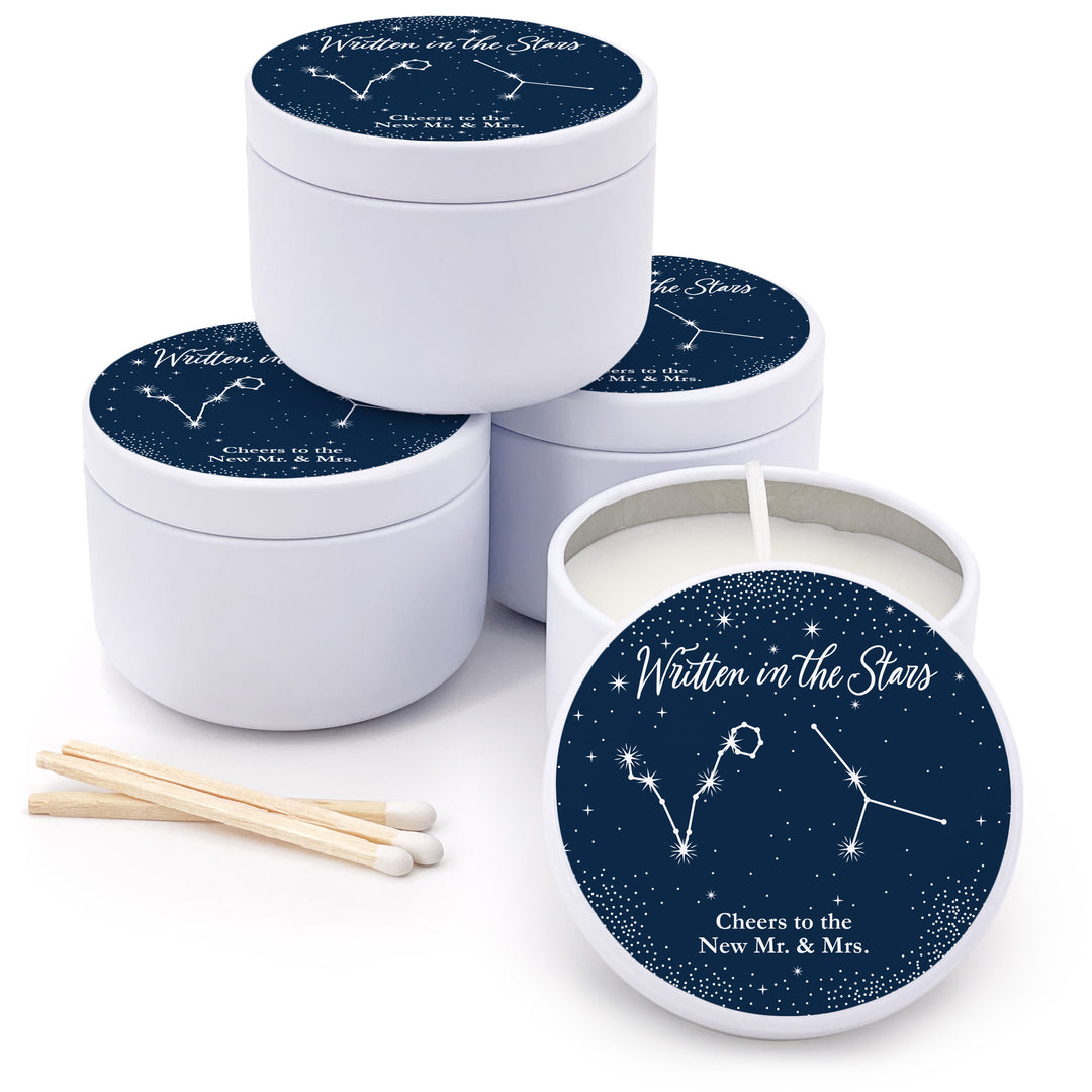 Bulk Wedding Favors, Unique Wedding Favors, Custom Candles, Astrology, Constellations, Zodiac Signs, Written in the Stars, 2oz Mini Lavender Candles