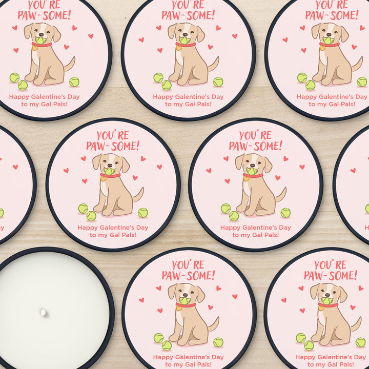 Bulk Favors, Unique Valentine's Day Favors, Custom Galentine's Candles, Valentine's Puppy, 2oz Mini Lavender Candles