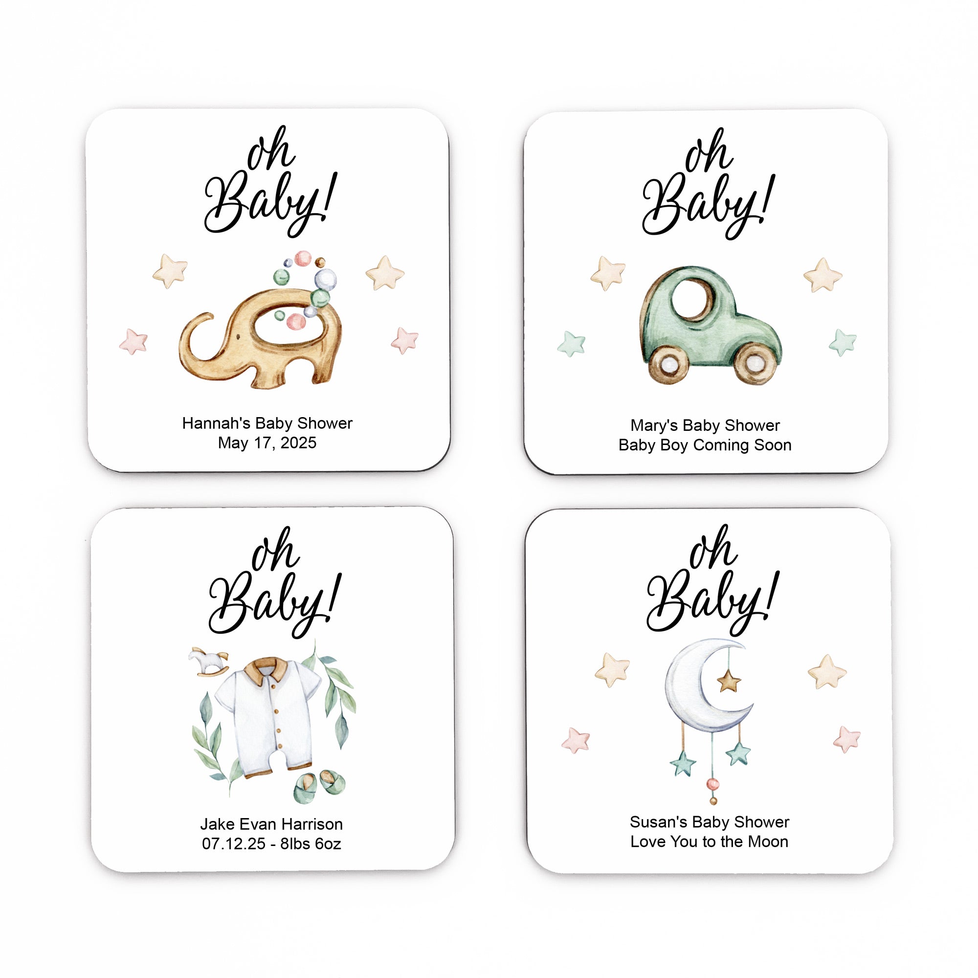 Classic Baby Shower Decor Oh Baby Shower Favors Baby Shower Coasters